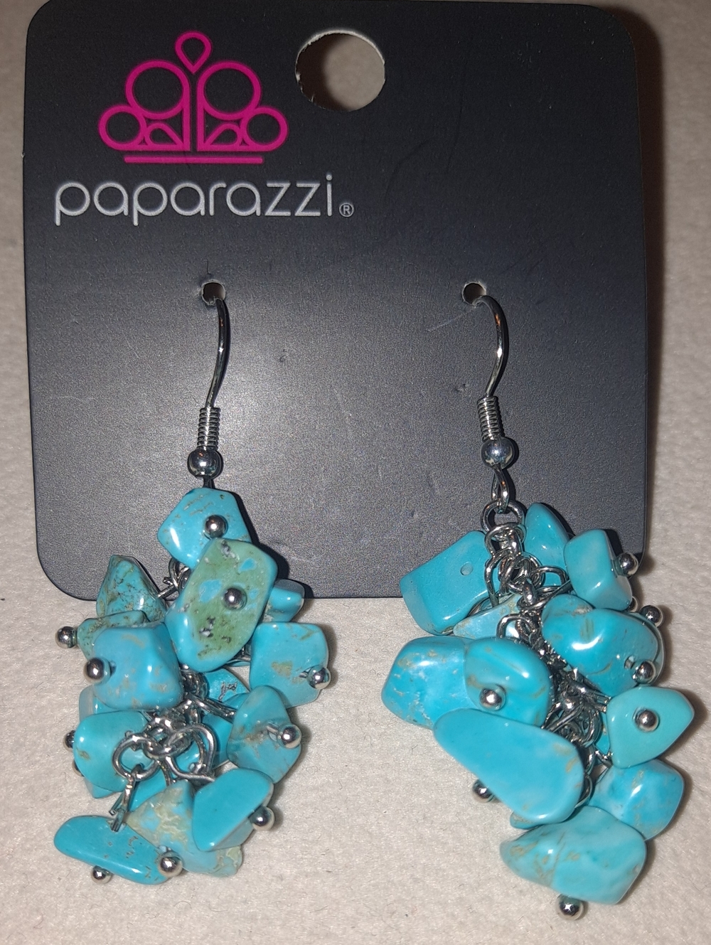 paparazzi Turquoise Chip Cluster Dangle Earrings